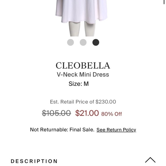 Cleobella- Black Longsleeve Ruffle VNeckline Tassel Tie Mini Dress - Picture 3 of 7